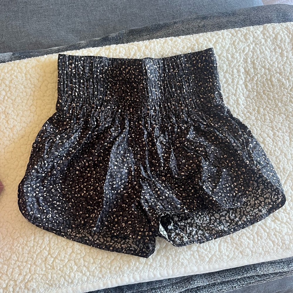 Free People High Waist Black Metallic Dot Shorts